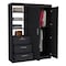 Tuhome Kenya 3 Drawers Armoire, Double Door, 3-Tier Shelf, Black CLW8963 - alternate 5